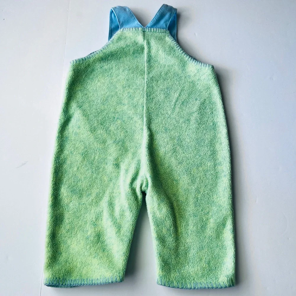 Vintage Carter's Fleece Overalls 6-9M Jungle Elephant Rhino Unisex